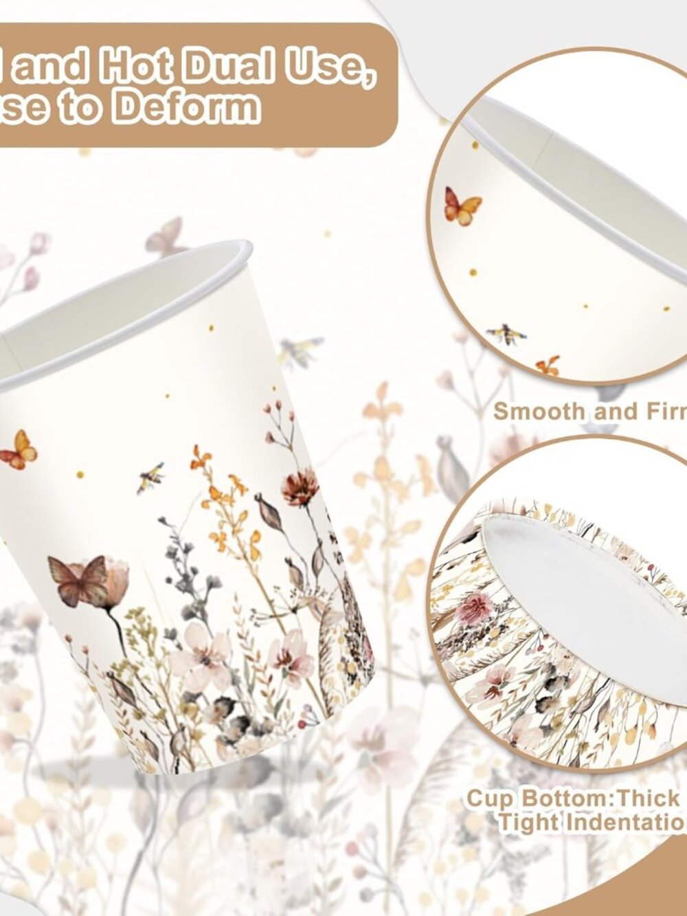 120 PCS Wildflower Party Decorations Birthday Party Supplies Including Plates, C - Picture 5 of 5